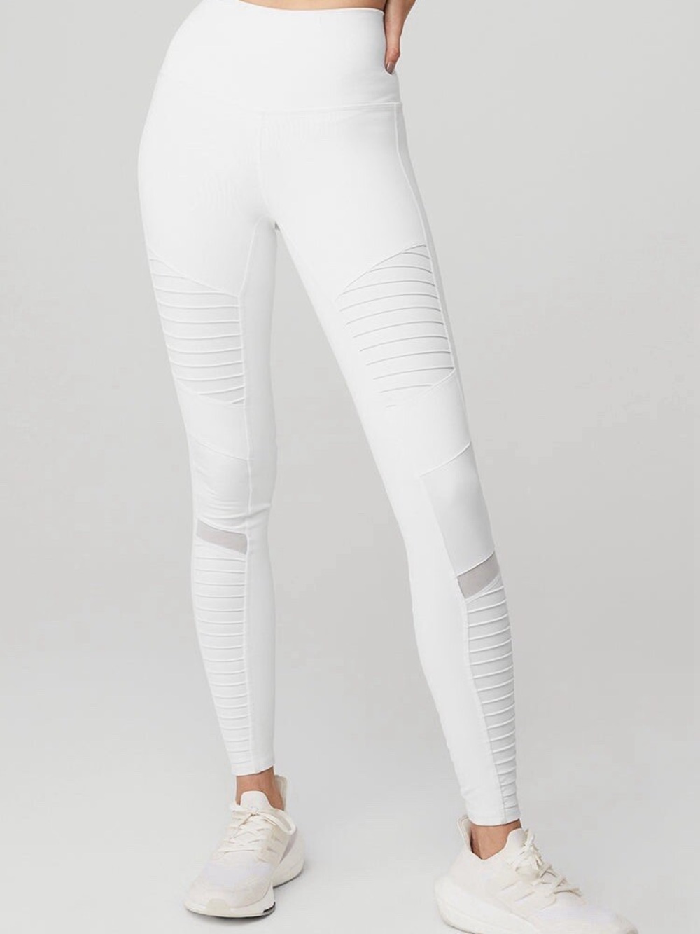 alo White Moto Leggings